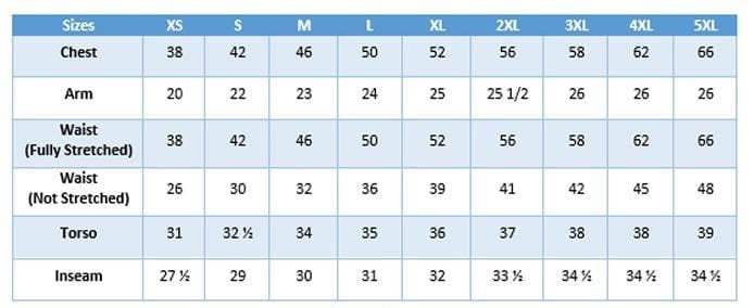 Suit Size Chart