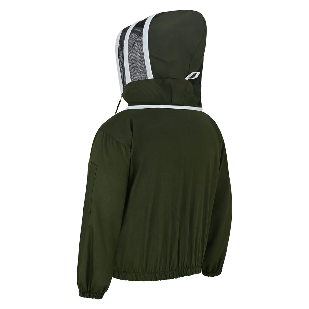 Cotton Beekeeping Jacket with Fencing Veil- Green