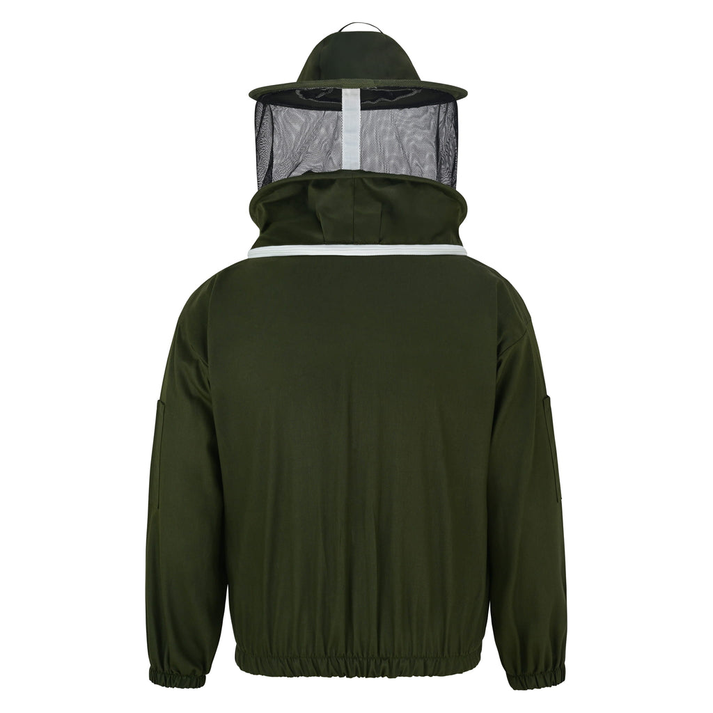Cotton Beekeeping Jacket with Rounded Veil- Green