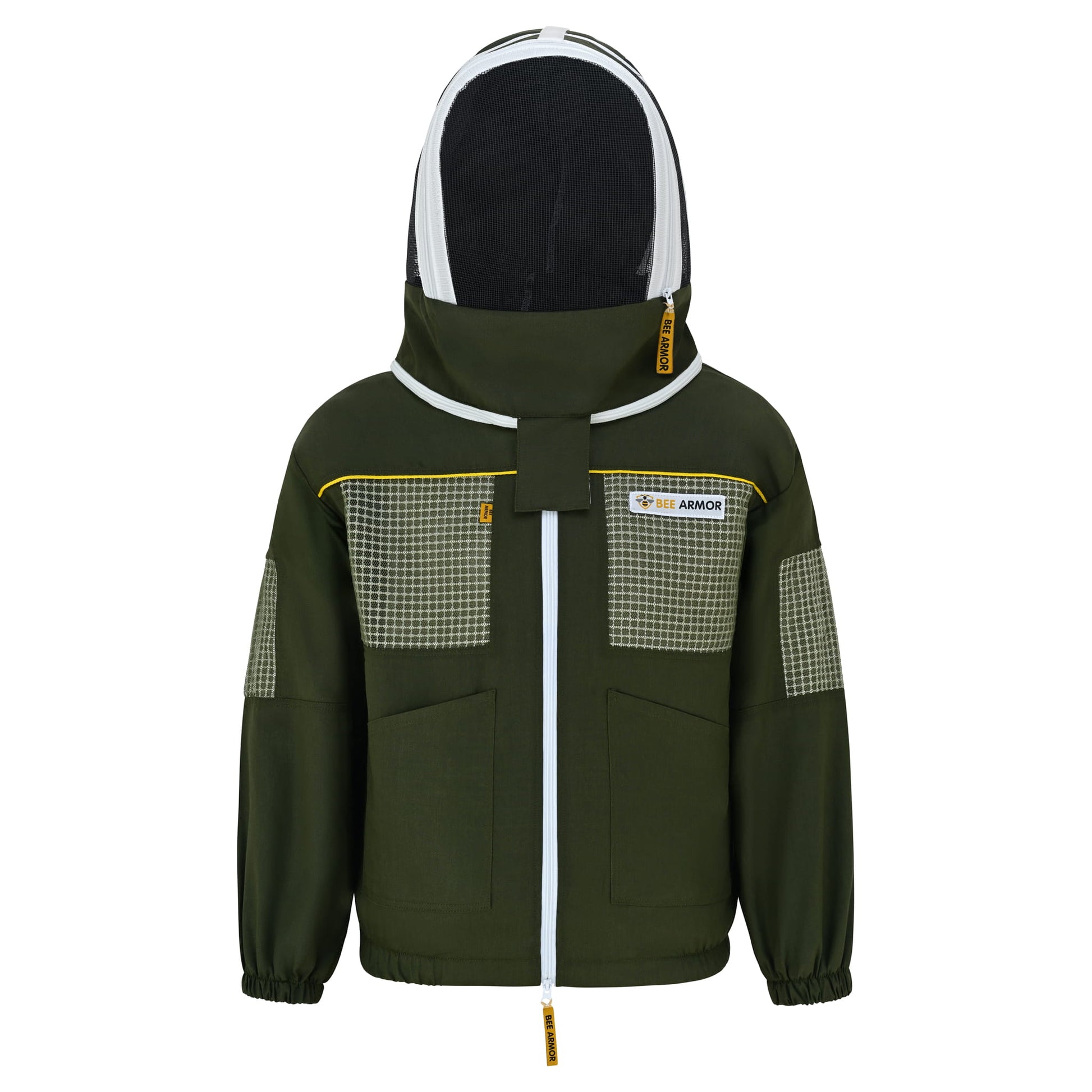 Semi Ventilated Beekeeping Jacket with Fencing Veil- Green