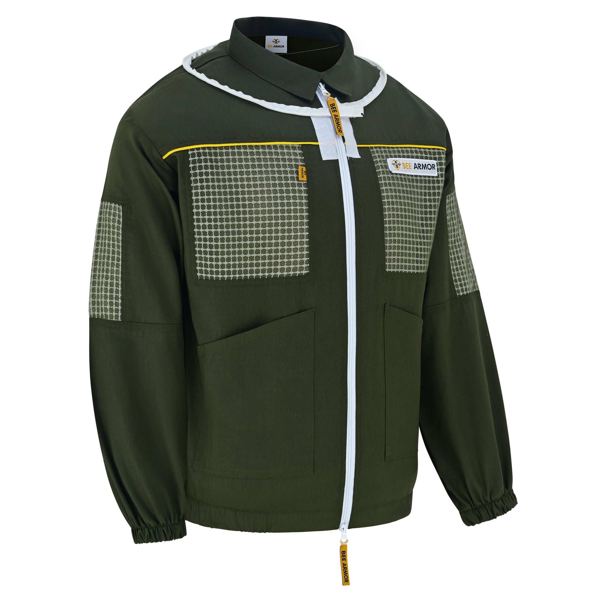 Semi Ventilated Beekeeping Jacket with Fencing Veil- Green