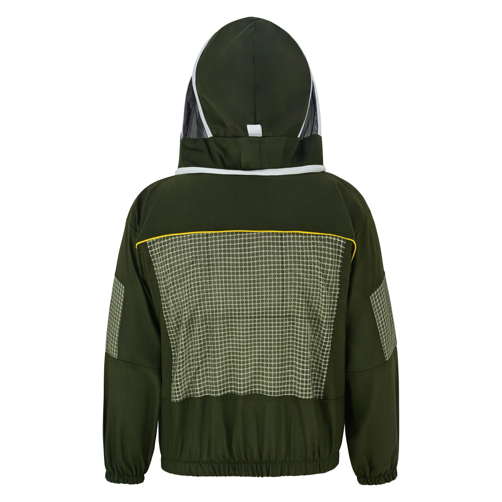 Semi Ventilated Beekeeping Jacket with Fencing Veil- Green