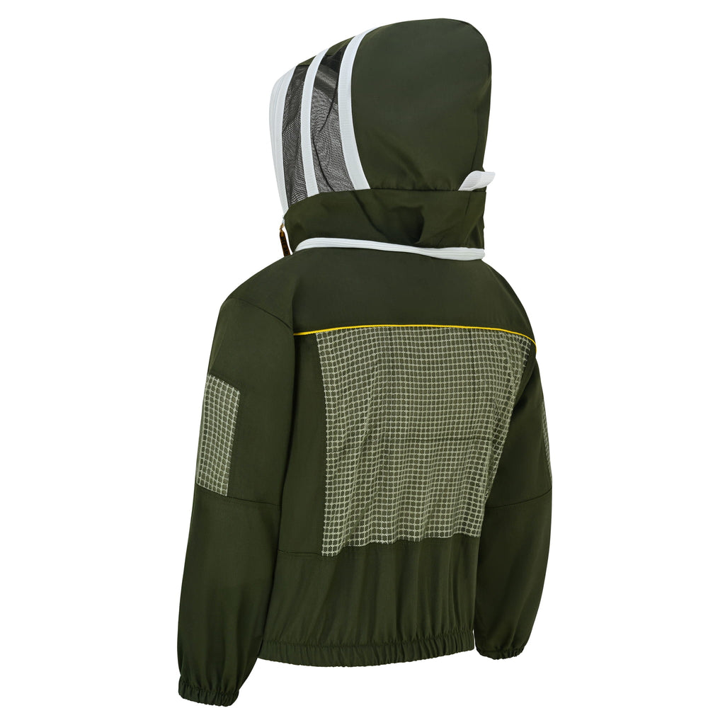 Semi Ventilated Beekeeping Jacket with Fencing Veil- Green