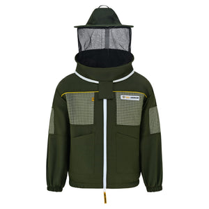 Semi Ventilated Beekeeping Jacket with Rounded Veil- Green