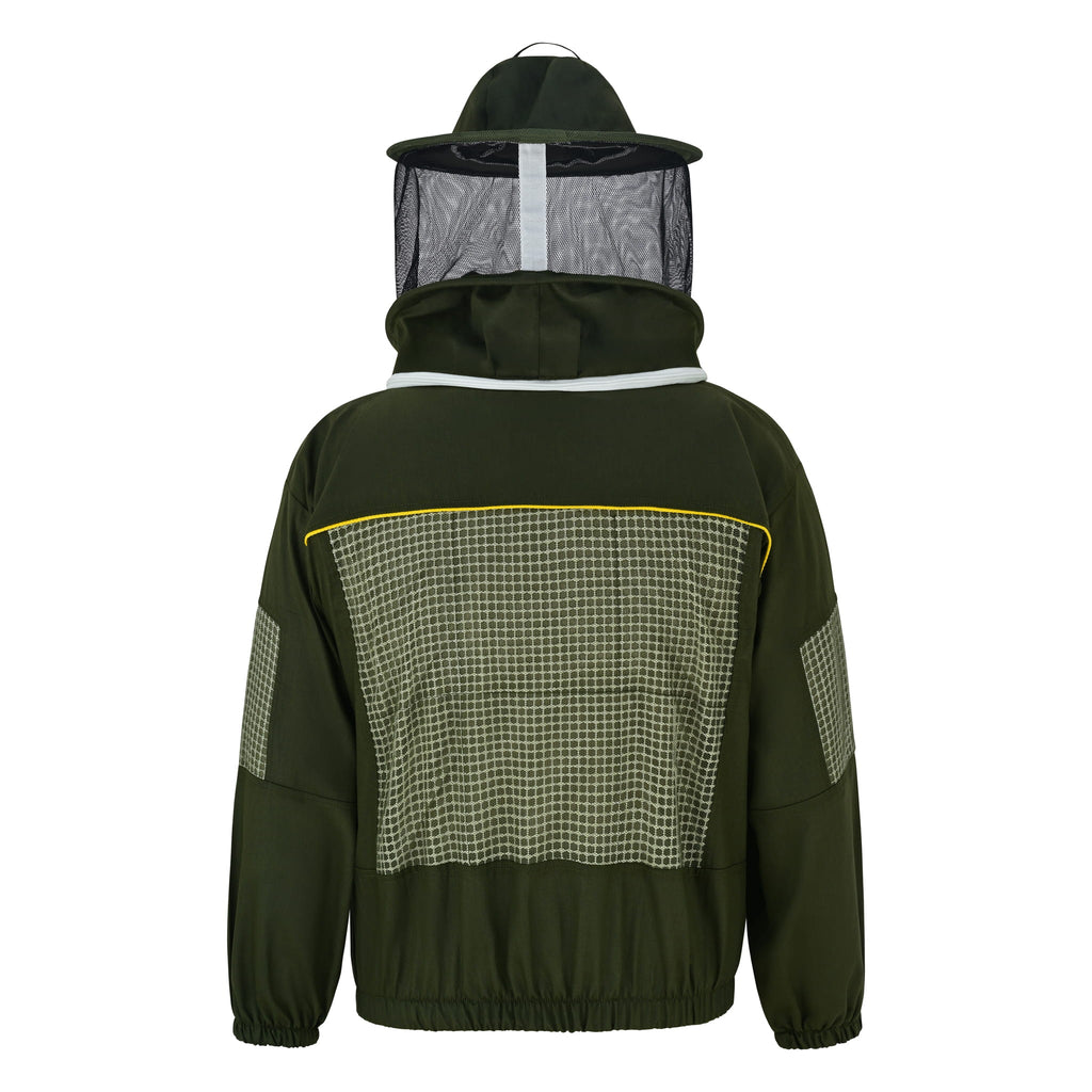 Semi Ventilated Beekeeping Jacket with Rounded Veil- Green