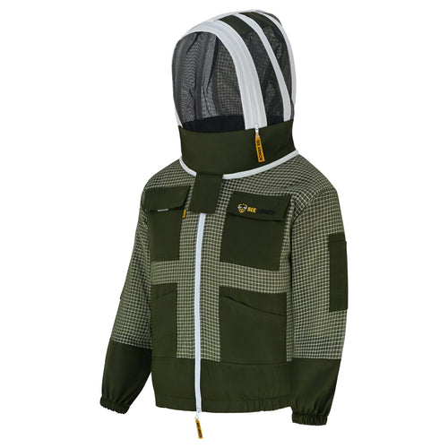 3 Layer Beekeeping Jacket with Fencing Veil- Green
