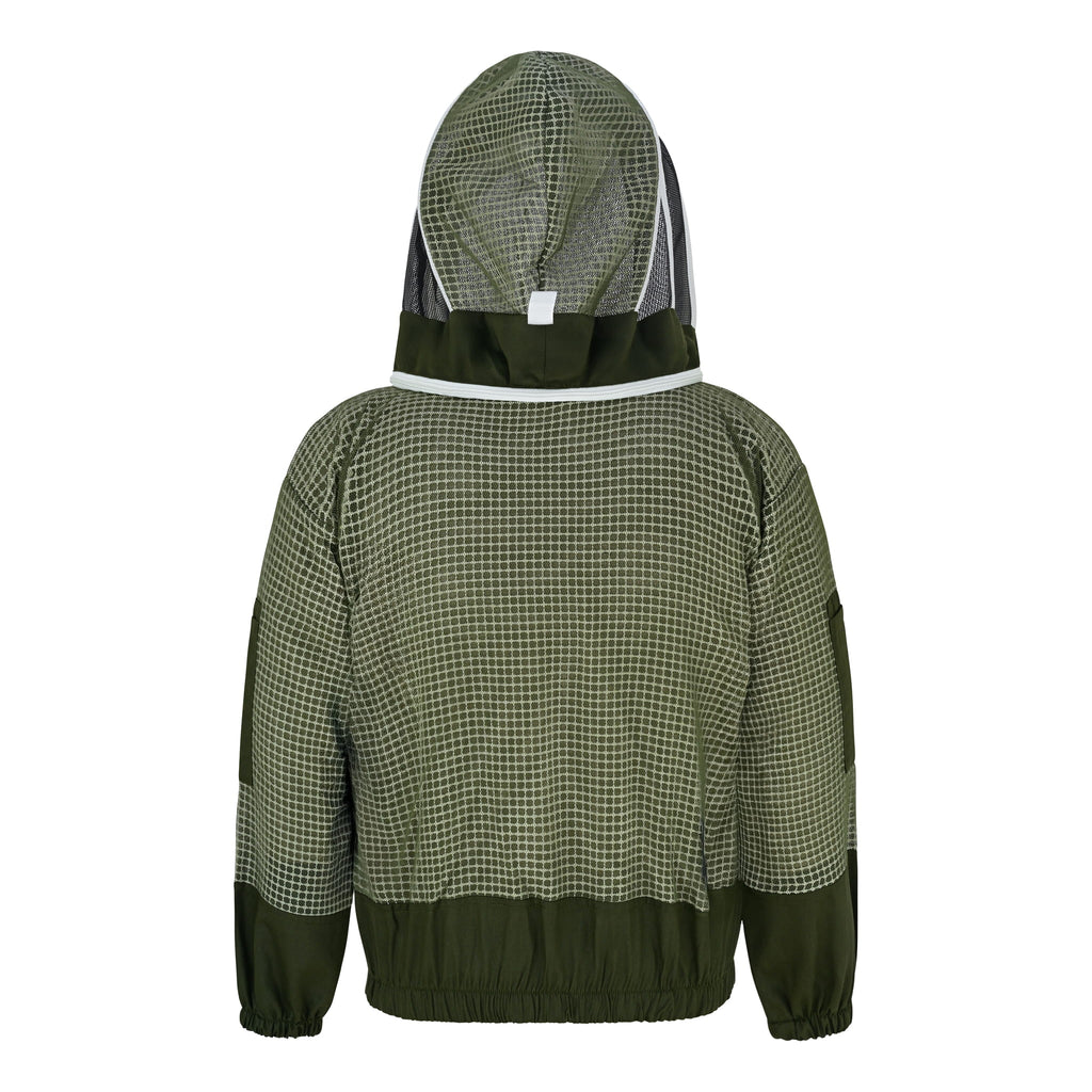 3 Layer Beekeeping Jacket with Fencing Veil- Green