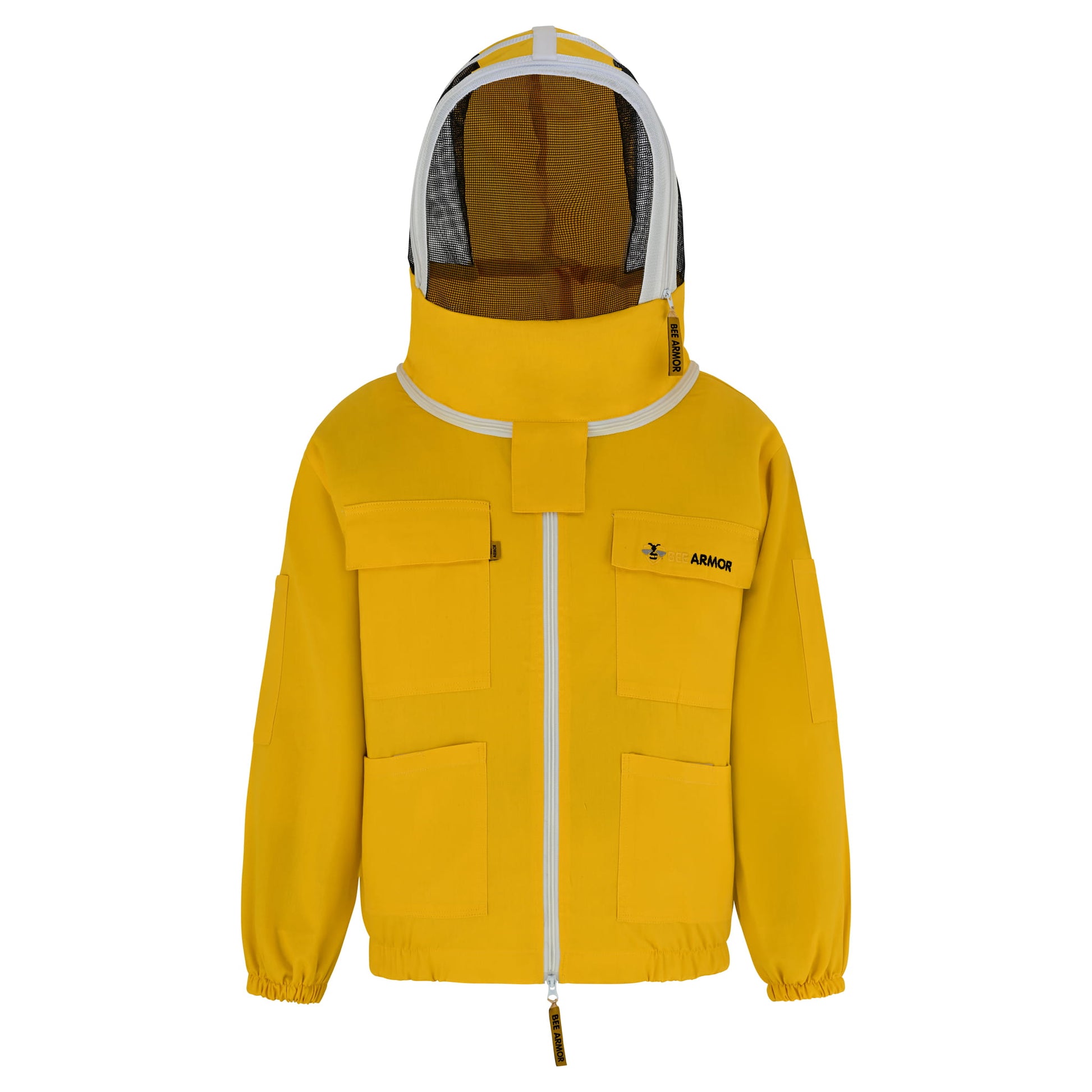 Cotton Beekeeping Jacket with Fencing Veil - Yellow