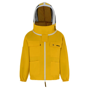 Cotton Beekeeping Jacket with Fencing Veil - Yellow