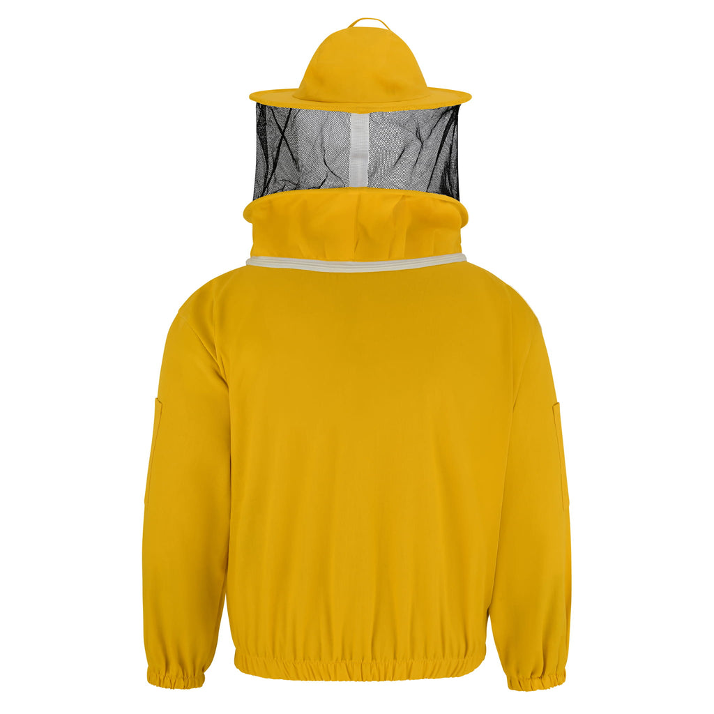 Cotton Beekeeping Jacket with Rounded Veil - Yellow