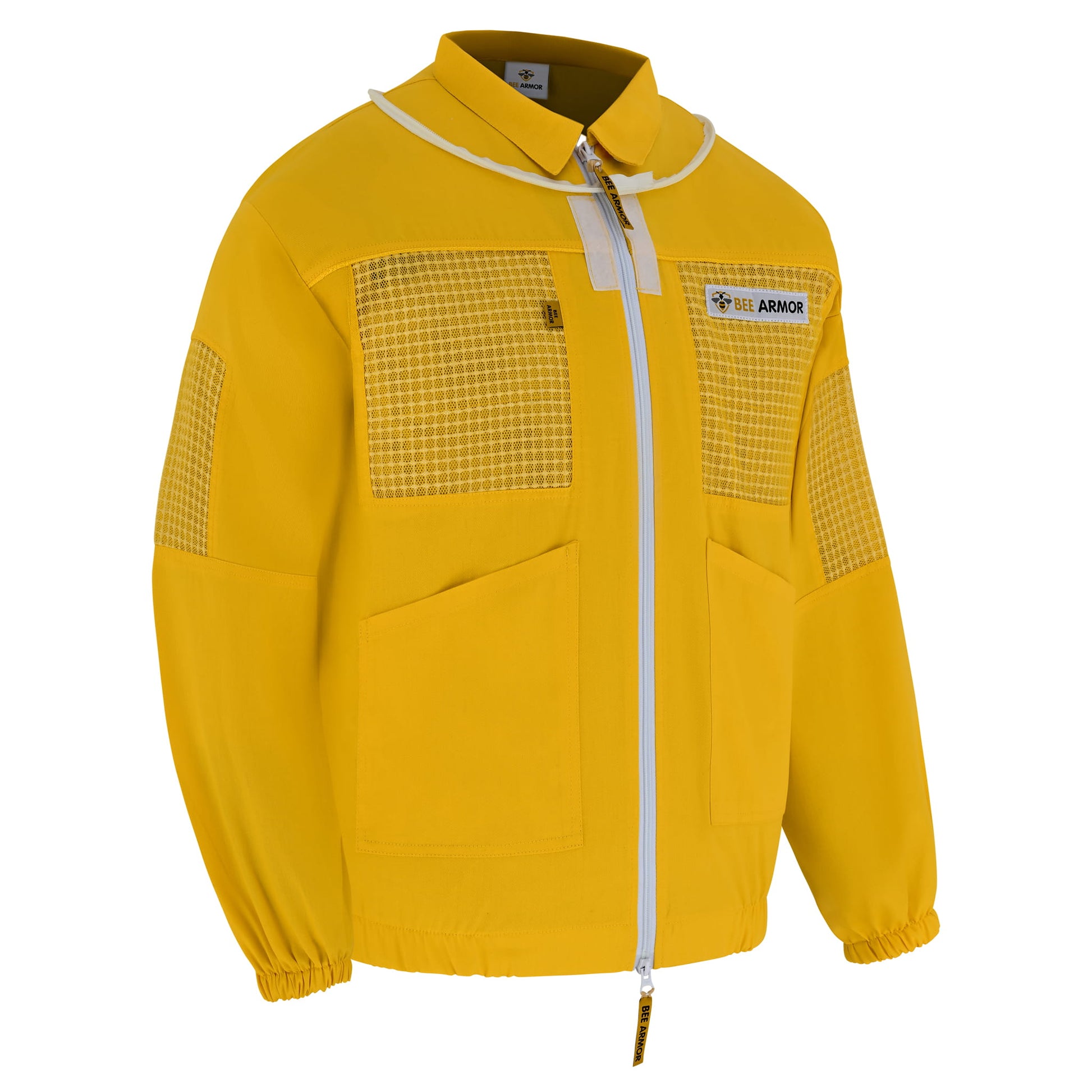 Semi Ventilated Beekeeping Jacket with Fencing Veil - Yellow