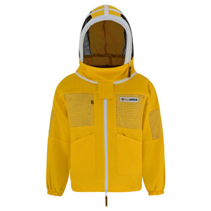 Semi Ventilated Beekeeping Jacket with Fencing Veil - Yellow