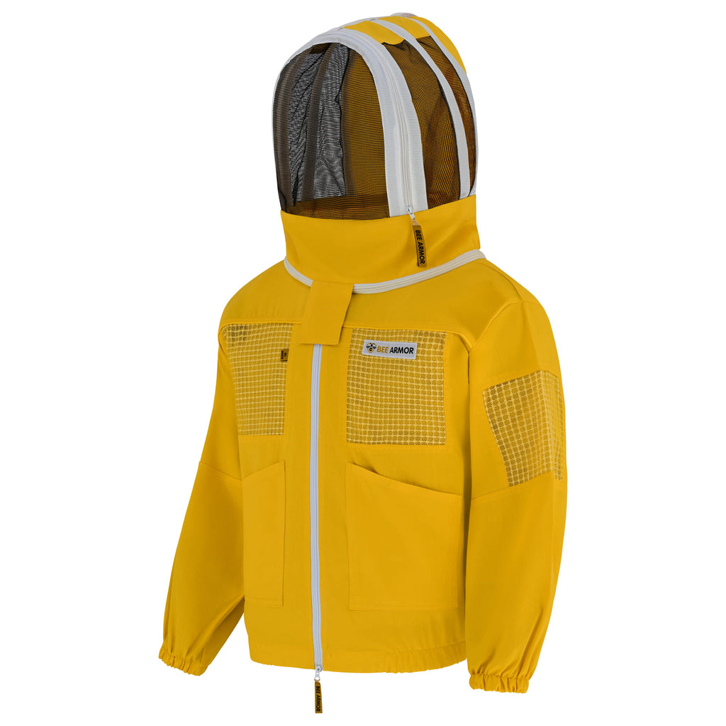 Semi Ventilated Beekeeping Jacket with Fencing Veil - Yellow