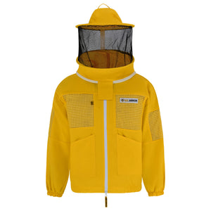 Semi Ventilated Beekeeping Jacket with Rounded Veil - Yellow