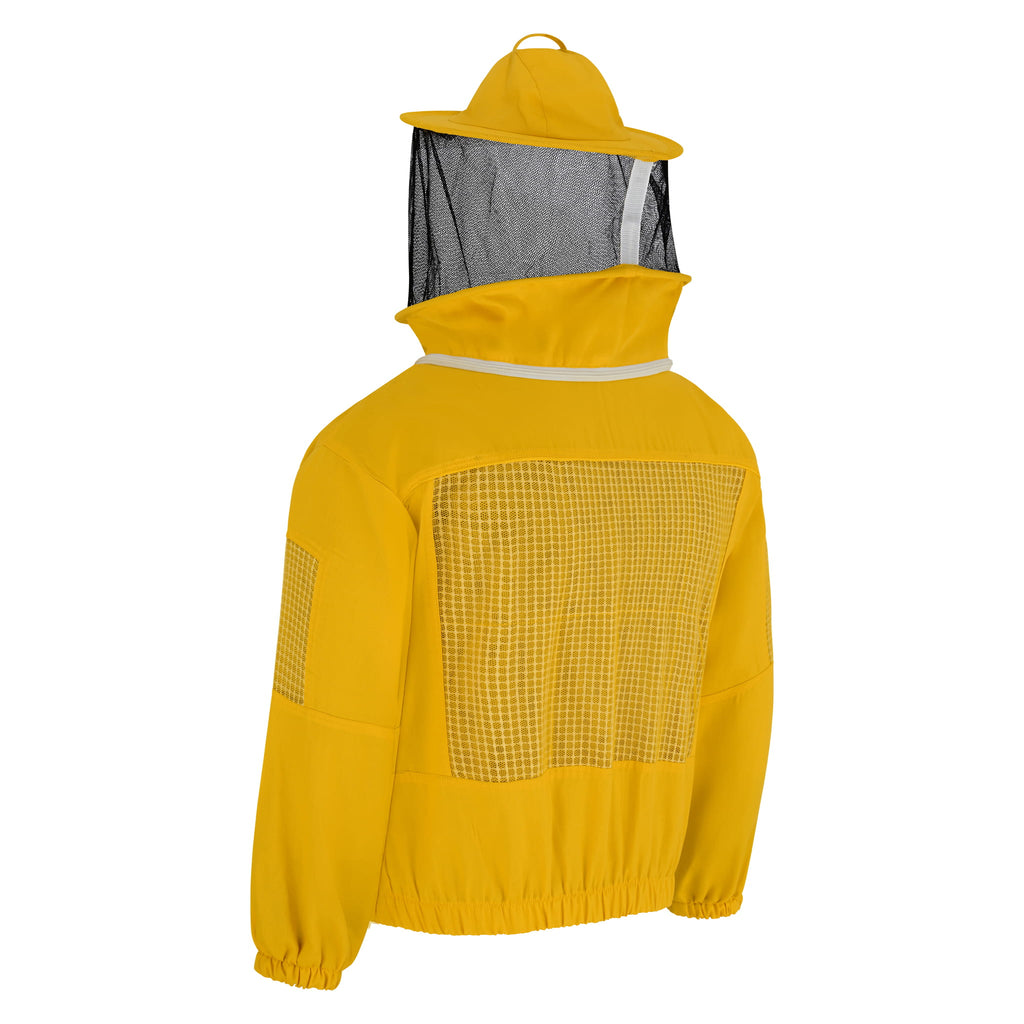 Semi Ventilated Beekeeping Jacket with Rounded Veil - Yellow