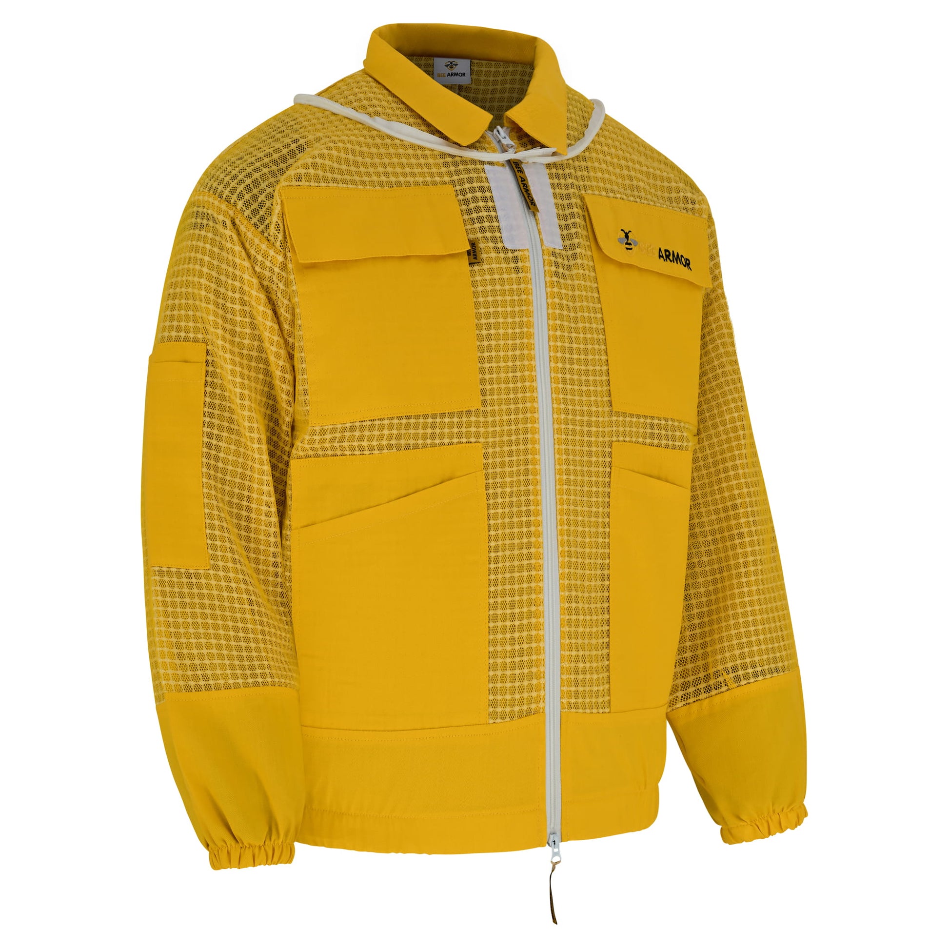 3 Layer Beekeeping Jacket with Fencing Veil - Yellow
