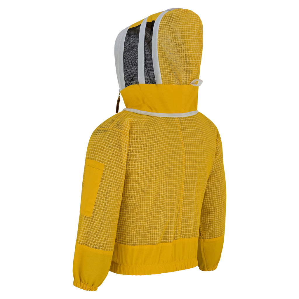 3 Layer Beekeeping Jacket with Fencing Veil - Yellow