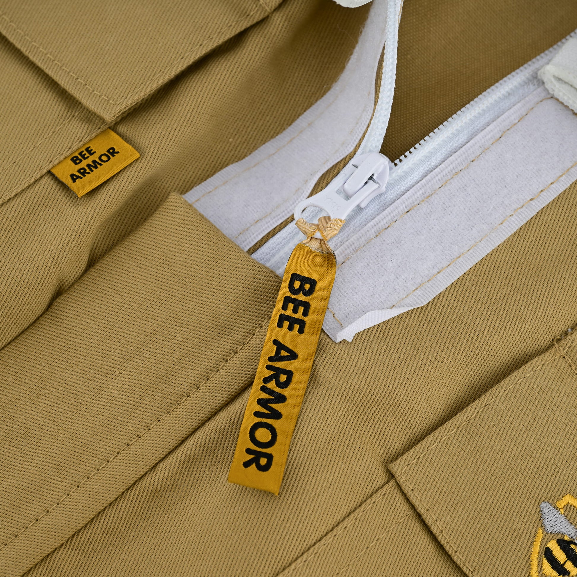 Cotton Beekeeping Suit with Fencing Veil - Khaki
