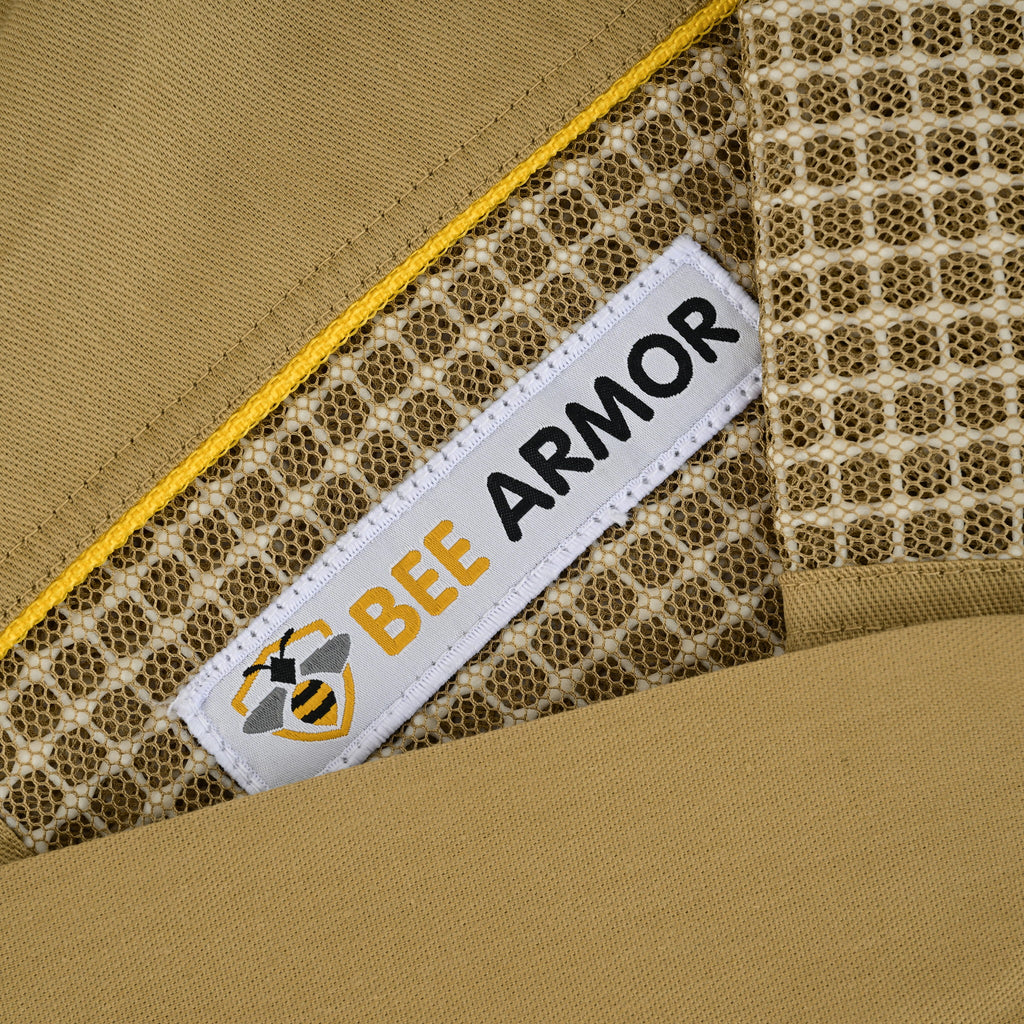 Semi Ventilated Beekeeping Suit with Rounded Veil - Khaki