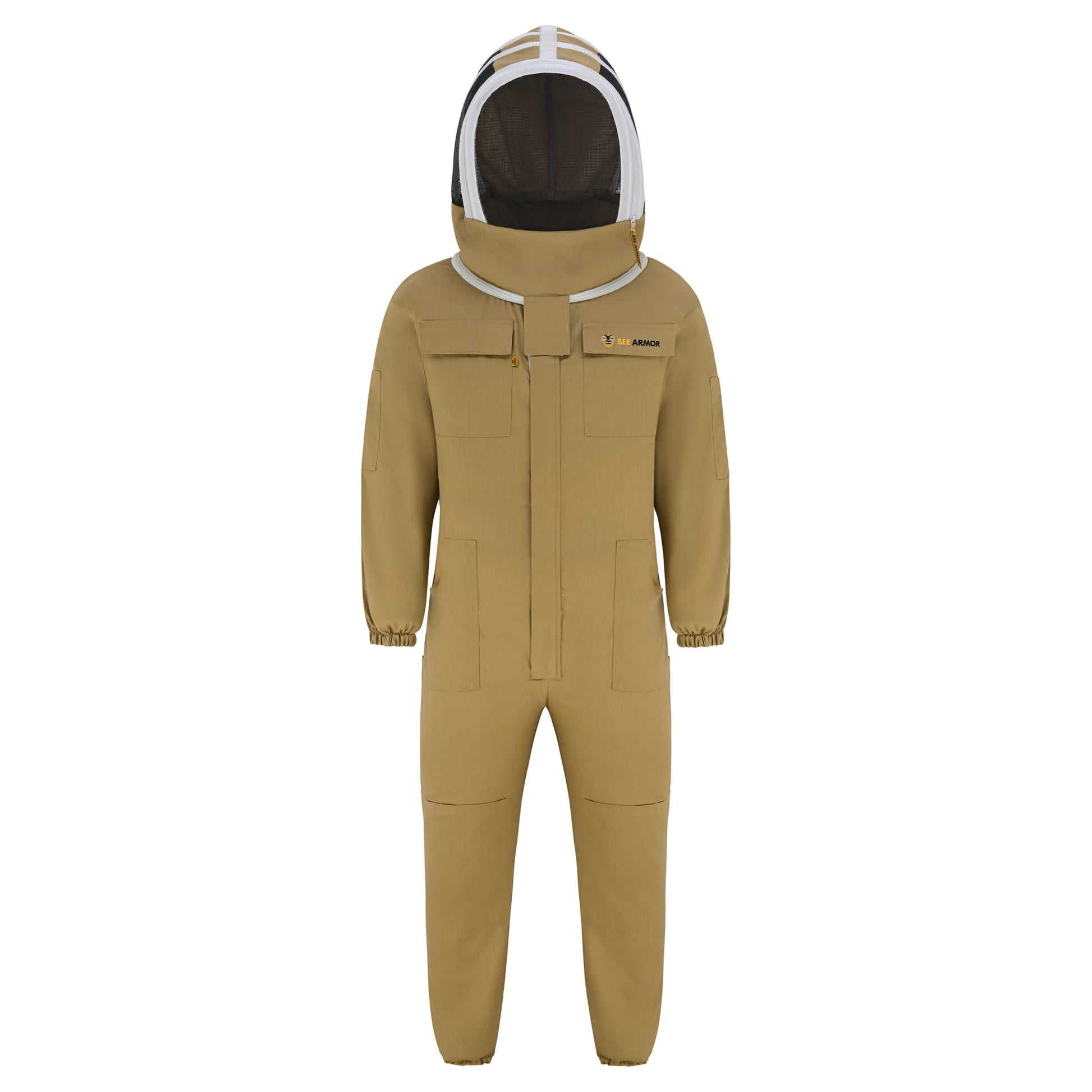 Cotton Beekeeping Suit with Fencing Veil - Khaki