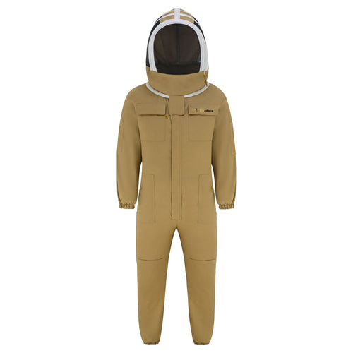 Cotton Beekeeping Suit with Fencing Veil - Khaki
