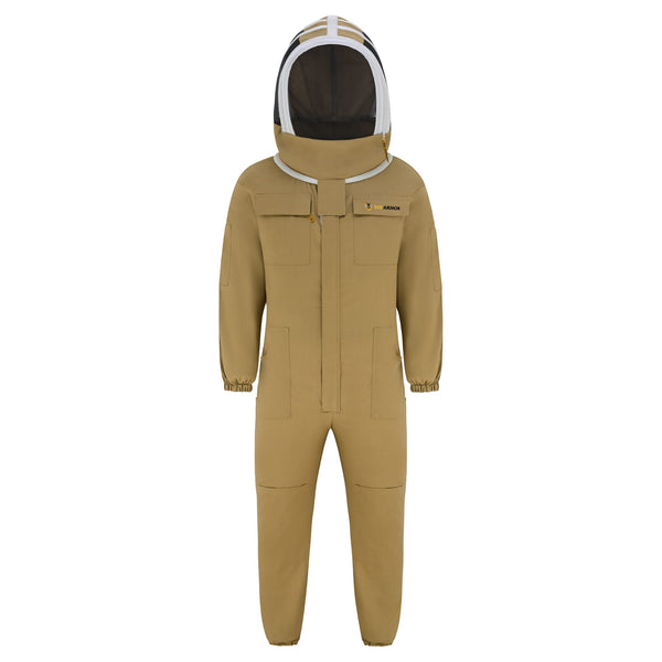 Cotton Beekeeping Suit with Fencing Veil - Khaki