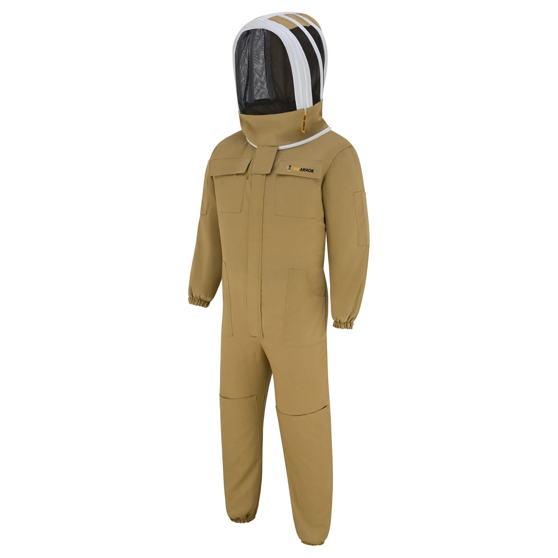 Cotton Beekeeping Suit with Fencing Veil - Khaki
