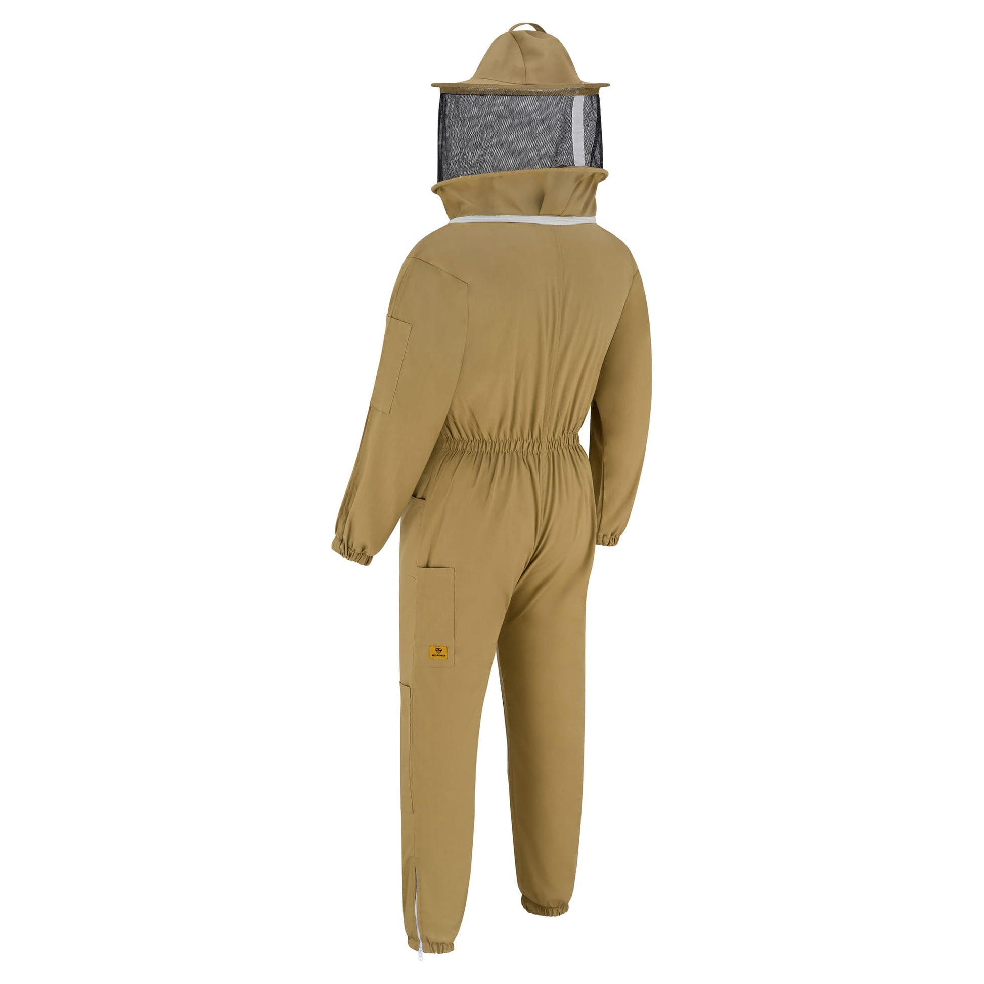 Cotton Beekeeping Suit with Rounded Veil - Khaki