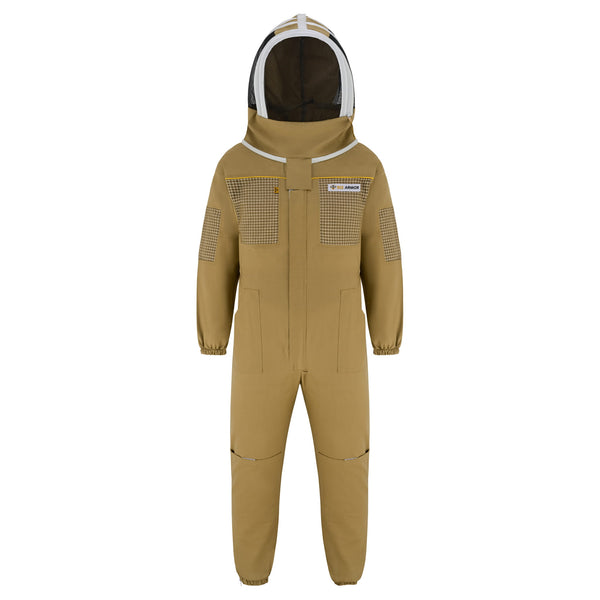 Semi Ventilated Beekeeping Suit with Fencing Veil - Khaki