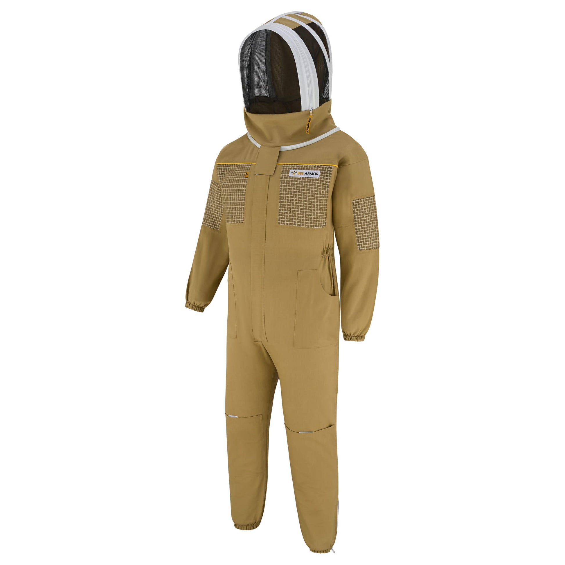 Semi Ventilated Beekeeping Suit with Fencing Veil - Khaki