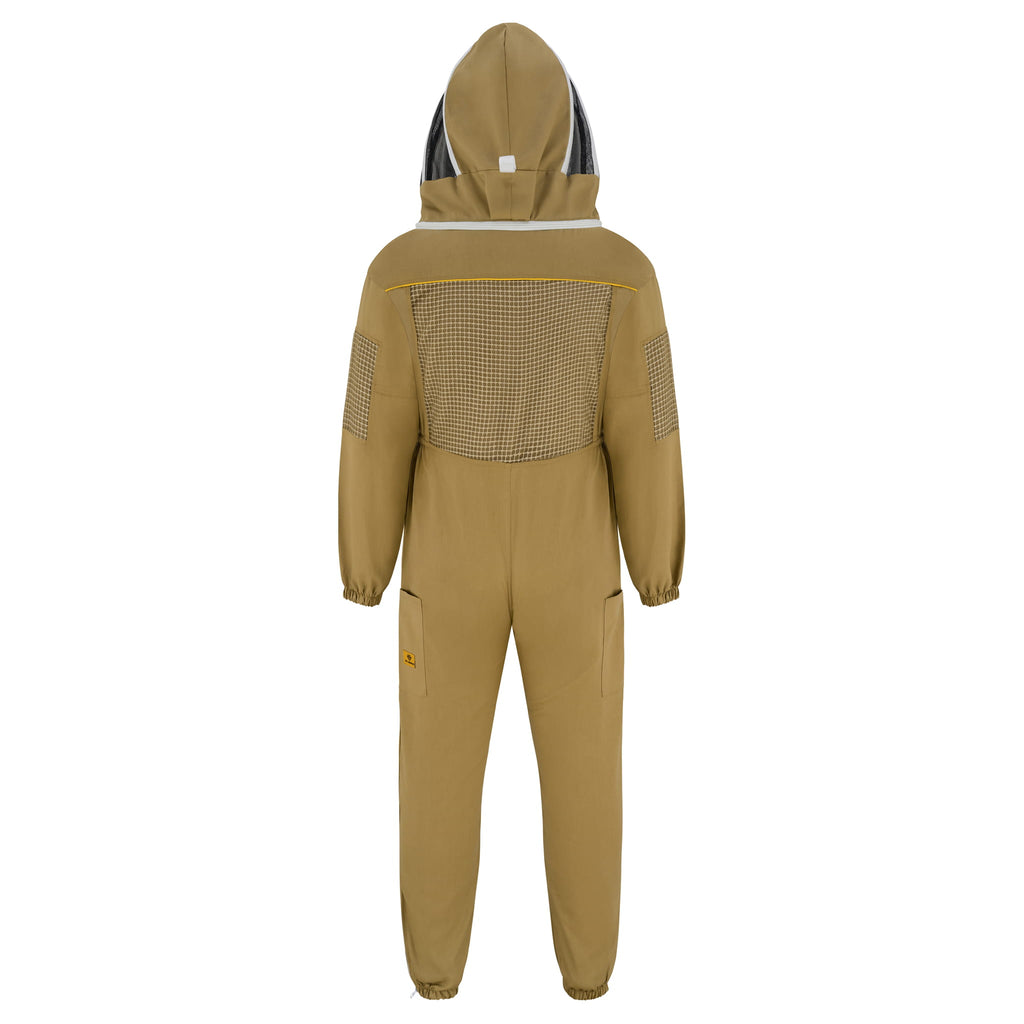 Semi Ventilated Beekeeping Suit with Fencing Veil - Khaki