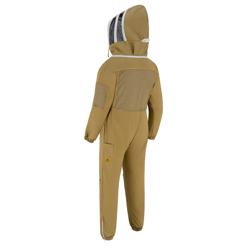Semi Ventilated Beekeeping Suit with Fencing Veil - Khaki