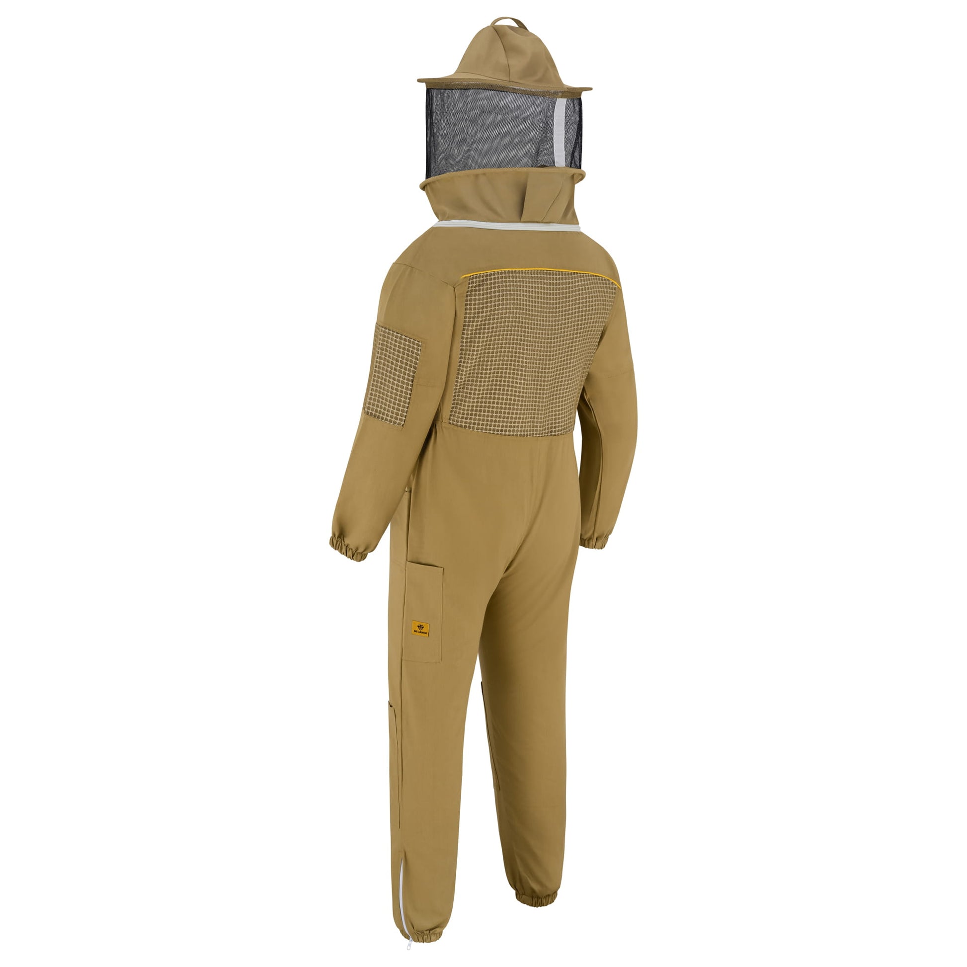 Semi Ventilated Beekeeping Suit with Rounded Veil - Khaki