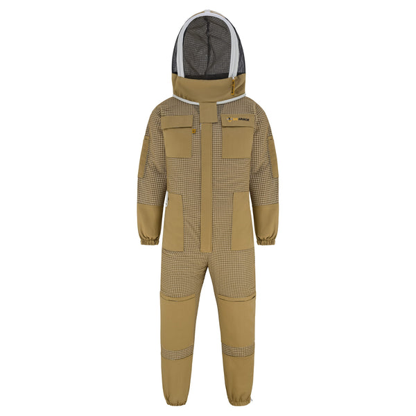 3 Layer Beekeeping Suit with Fencing Veil - Khaki