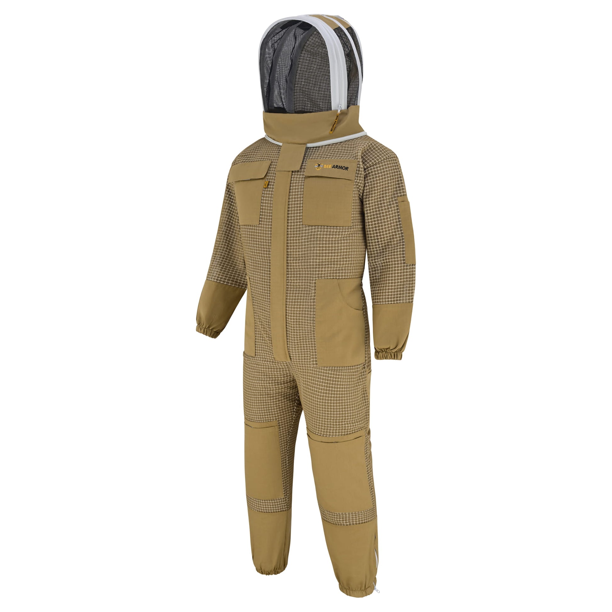 3 Layer Beekeeping Suit with Fencing Veil - Khaki