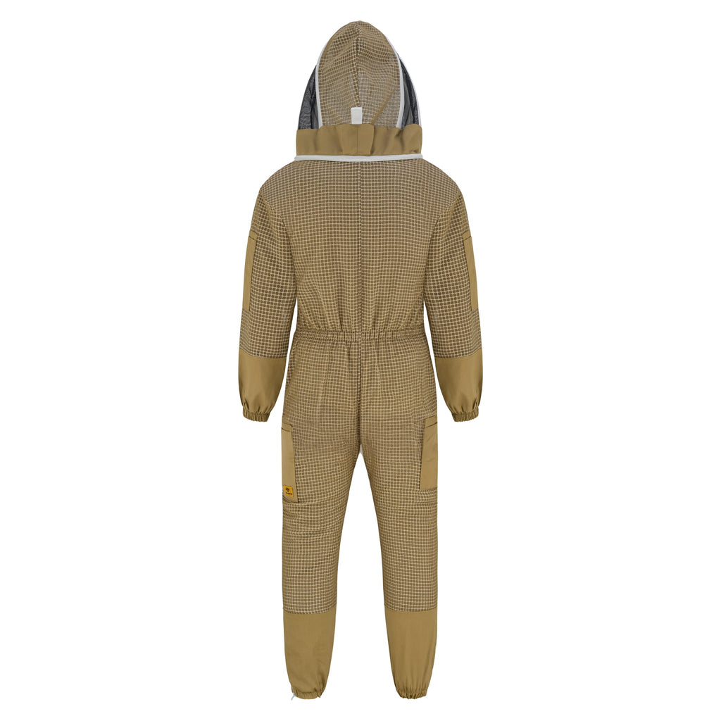 3 Layer Beekeeping Suit with Fencing Veil - Khaki