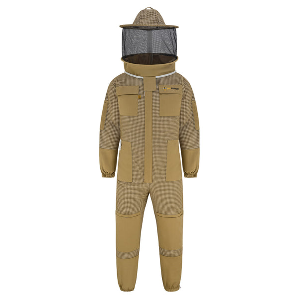3 Layer Beekeeping Suit with Rounded Veil - Khaki