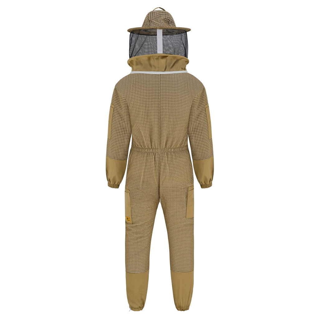 3 Layer Beekeeping Suit with Rounded Veil - Khaki