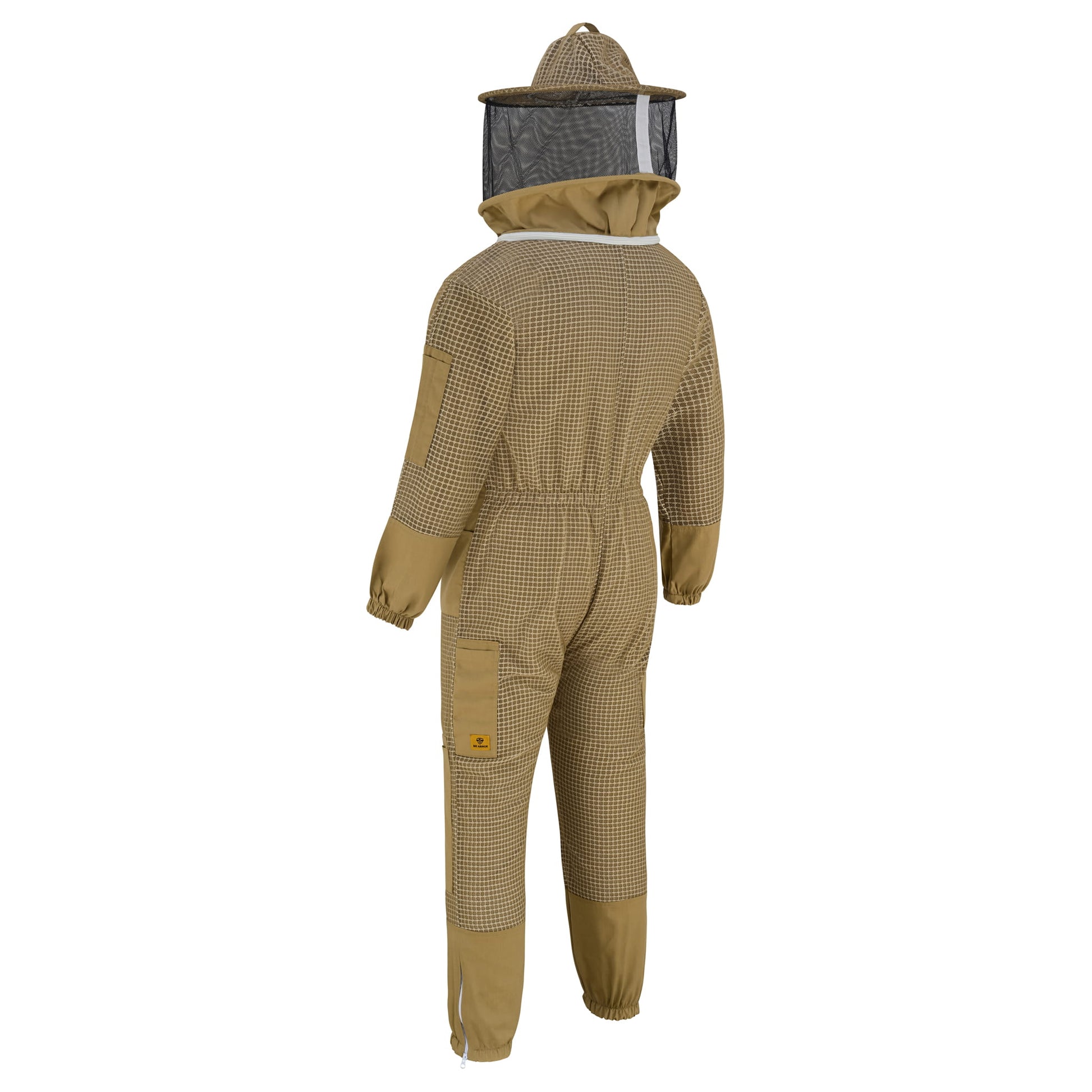 3 Layer Beekeeping Suit with Rounded Veil - Khaki