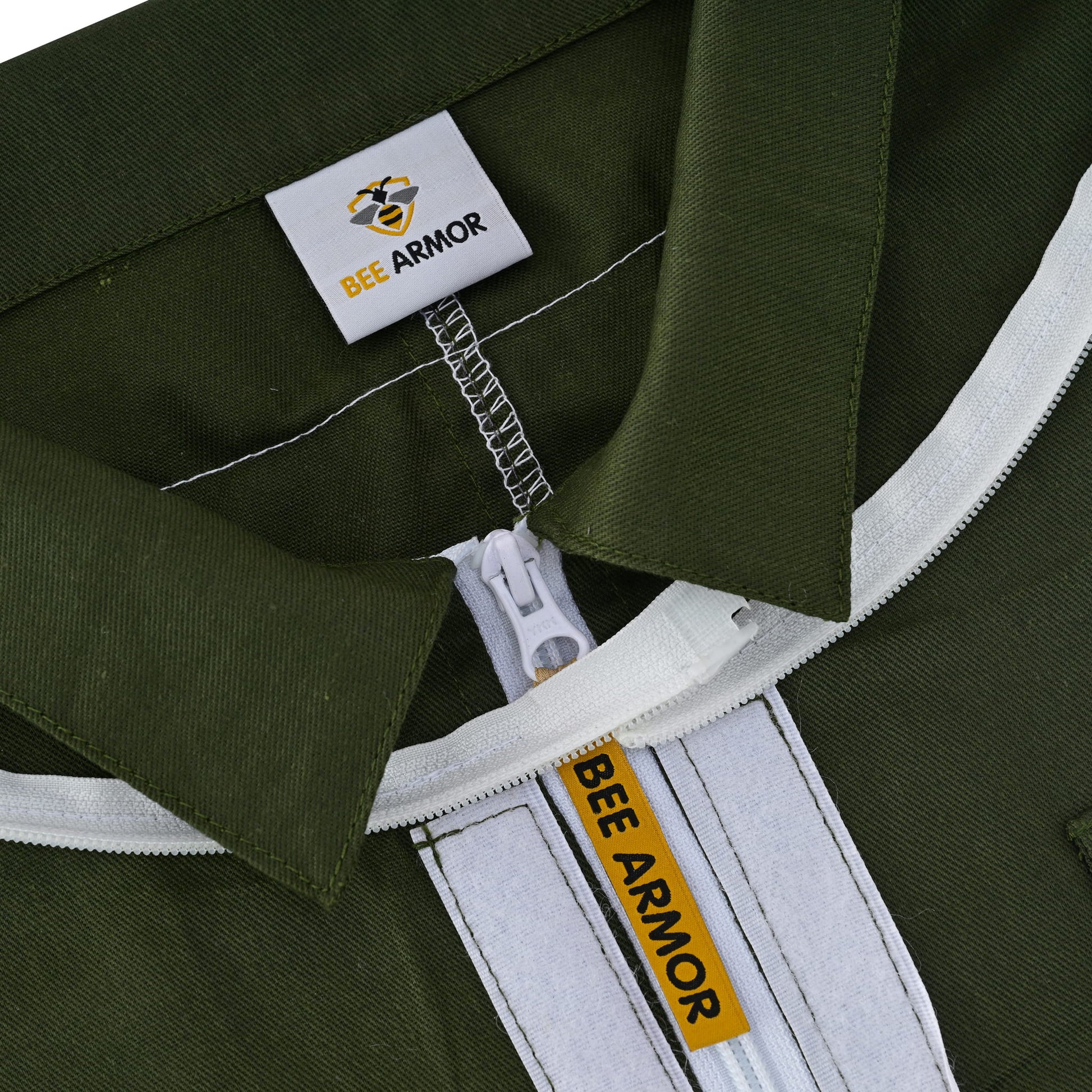 Cotton Beekeeping Suit with Rounded Veil - Green