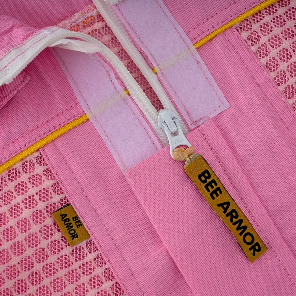 Semi Ventilated Beekeeping Suit with Rounded Veil - Pink