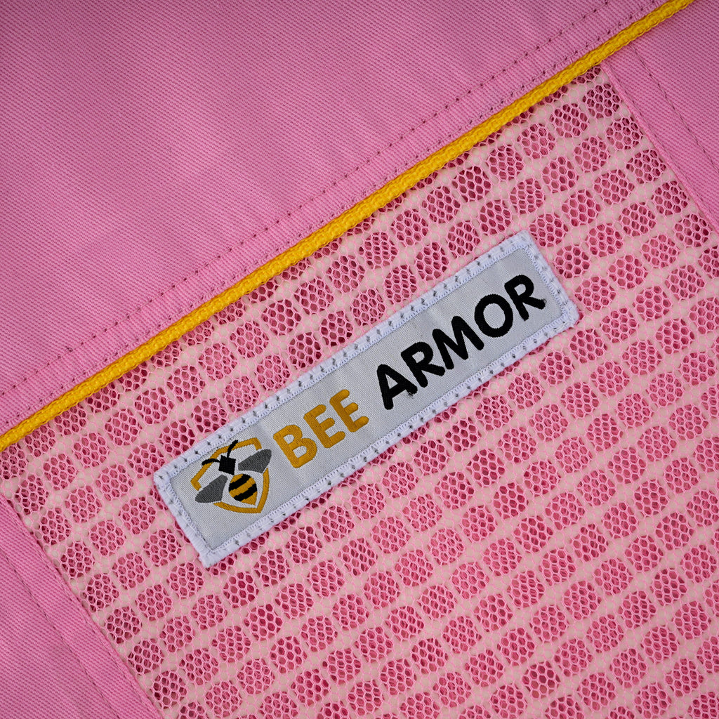 Semi Ventilated Beekeeping Suit with Rounded Veil - Pink