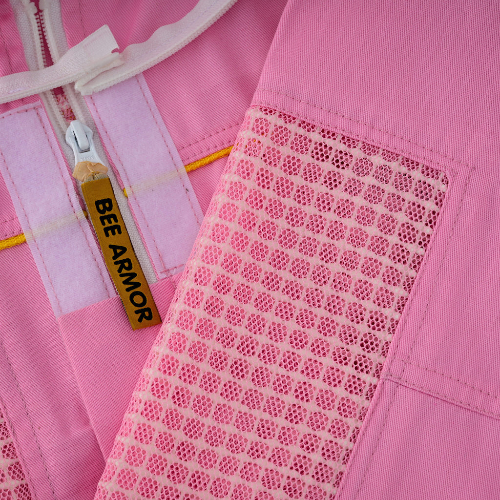 Semi Ventilated Beekeeping Suit with Fencing Veil - Pink
