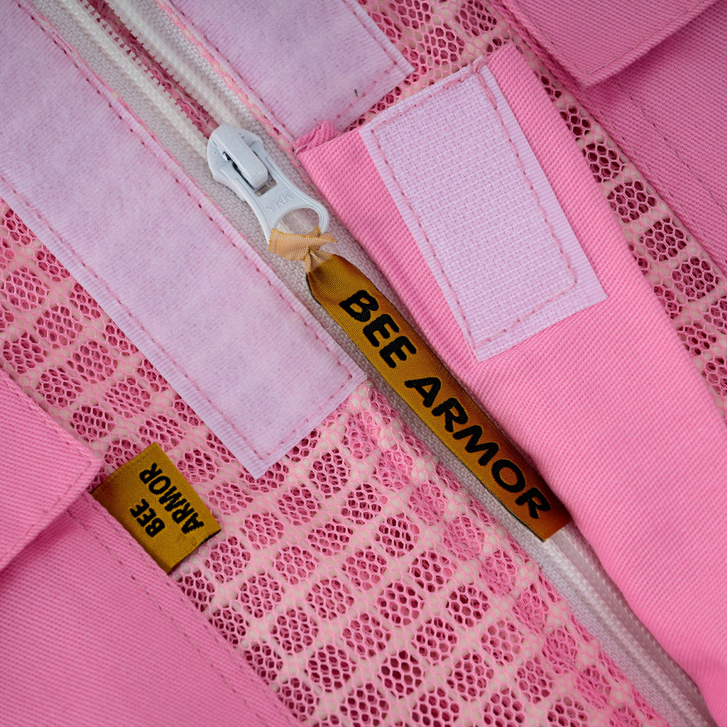 3-Layer Beekeeping Suit with Rounded Veil - Pink