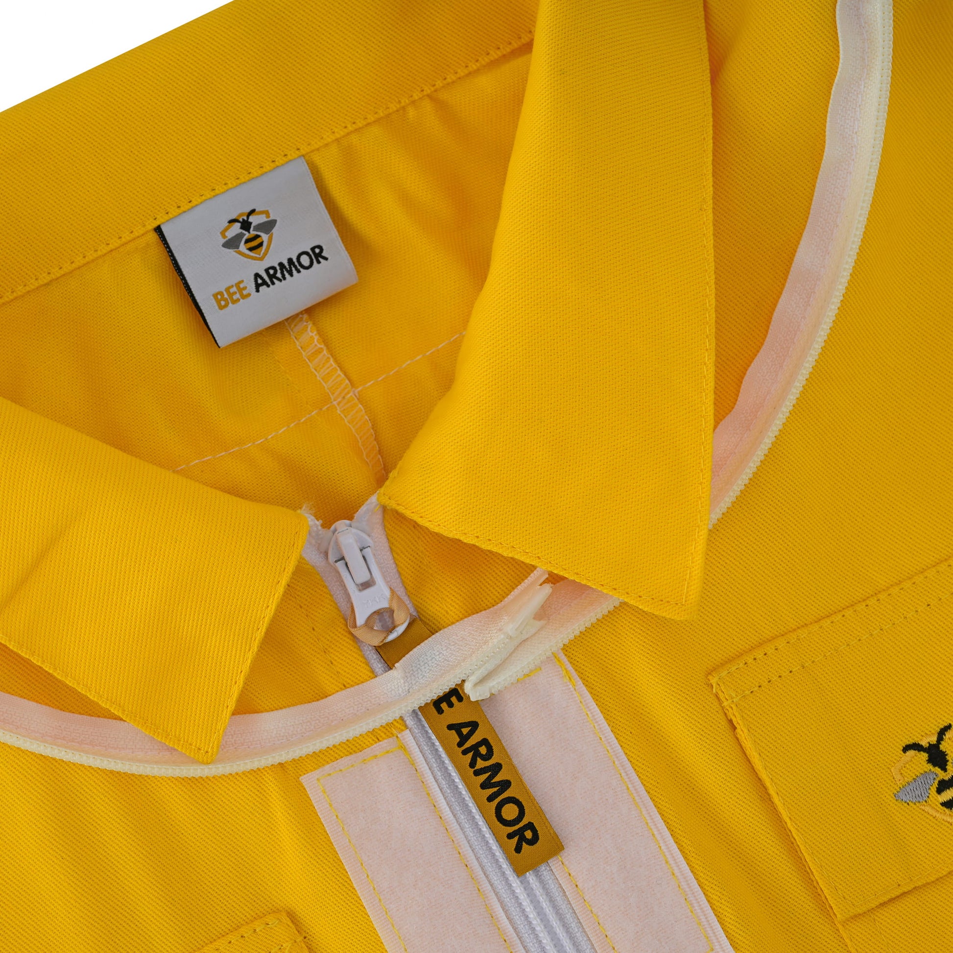 Cotton Beekeeping Suit with Rounded Veil - Yellow