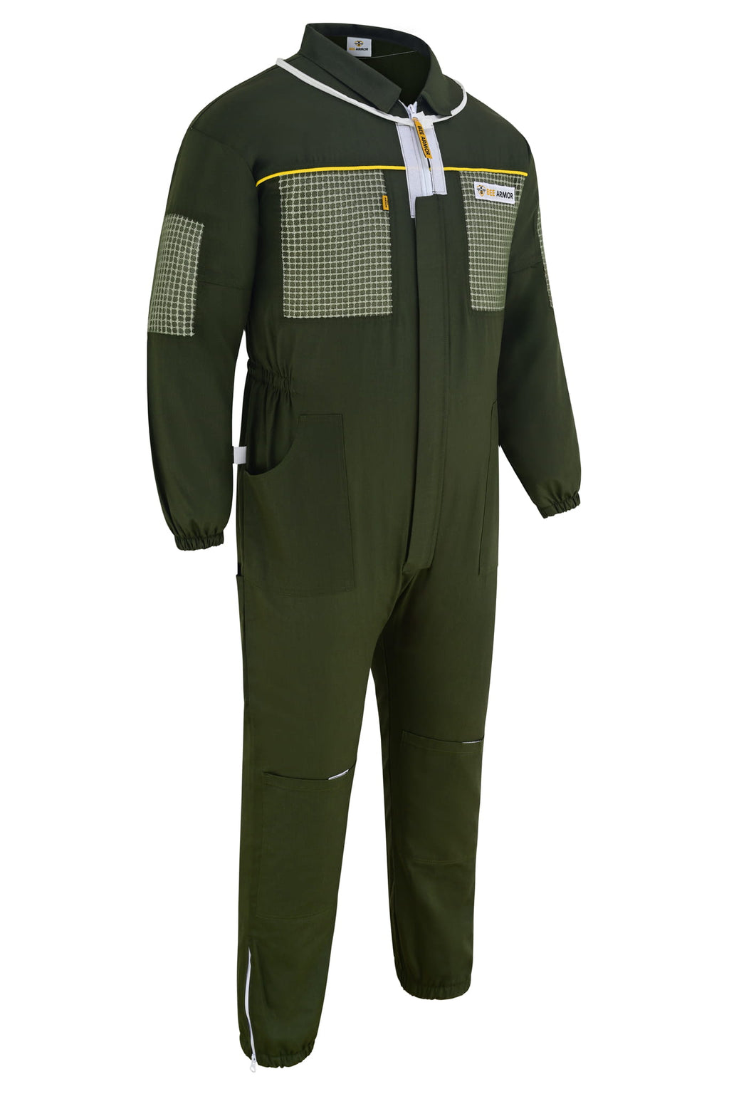 Semi Ventilated Beekeeping Suit with Rounded Veil - Green