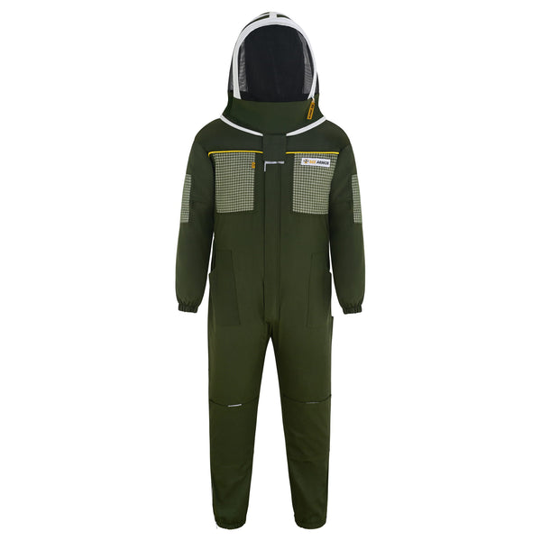 Semi Ventilated Beekeeping Suit with Fencing Veil - Green