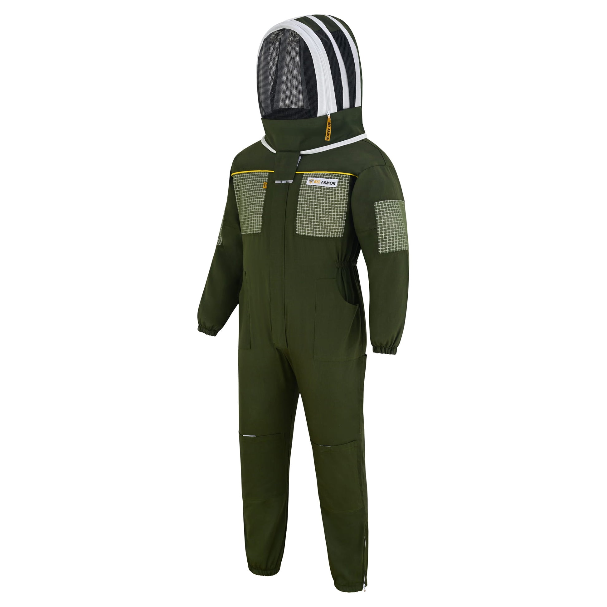 Semi Ventilated Beekeeping Suit with Fencing Veil - Green