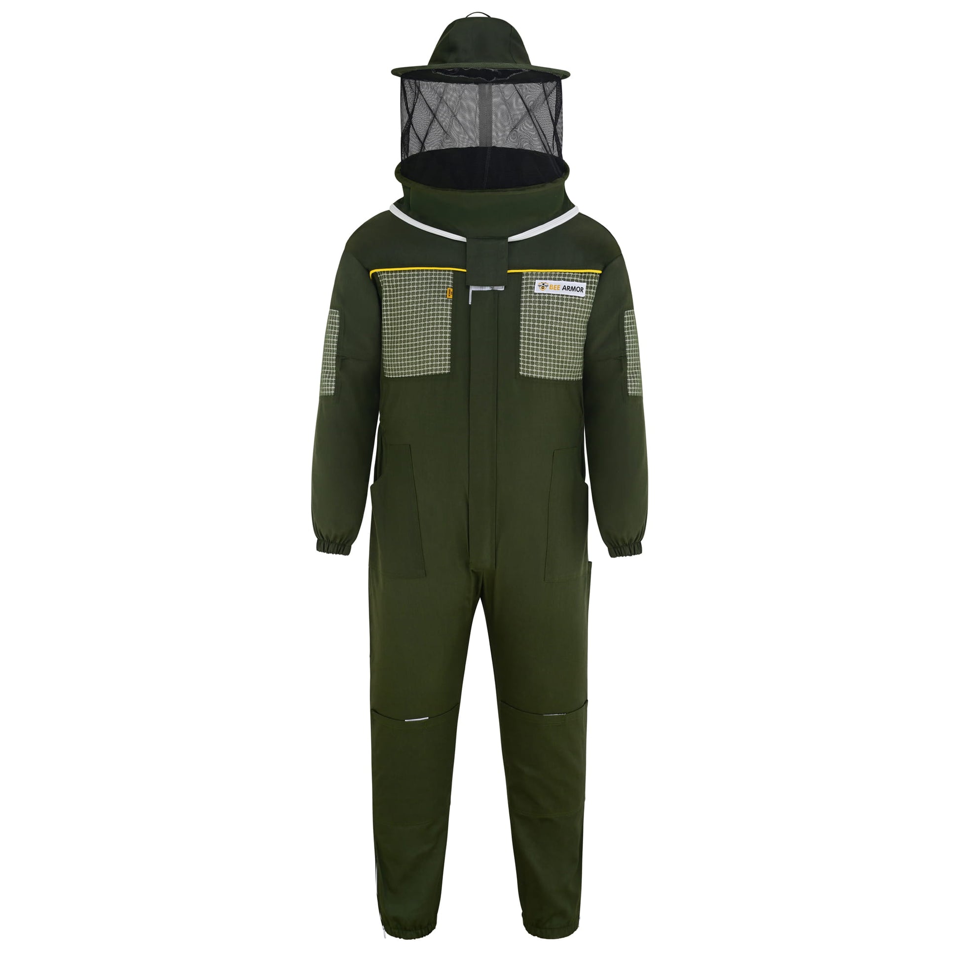 Semi Ventilated Beekeeping Suit with Rounded Veil - Green