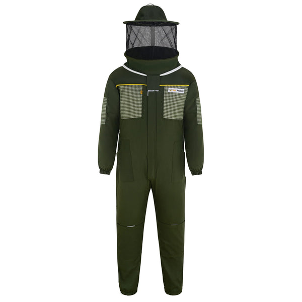 Semi Ventilated Beekeeping Suit with Rounded Veil - Green